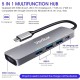 Verilux� USB C Hub, 5 in 1 Portable Aluminum Multiport Adapter Type C Hub with 4K HDMI Output, USB 2.0/3.0 Ports,USB C 100W PD, Compatible with,MacBook Pro/Air/ipad Pro 2018,More USB C Devices