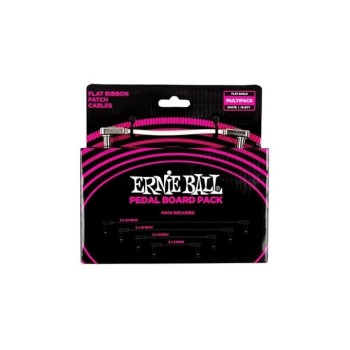 Ernieball 6387 Flat Ribbon Patch Cables Pedalboard Multi-Pack - White