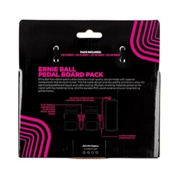 Ernieball 6387 Flat Ribbon Patch Cables Pedalboard Multi-Pack - White Ernieball 6387 Flat Ribbon Patch Cables Pedalboard Multi-Pack - White