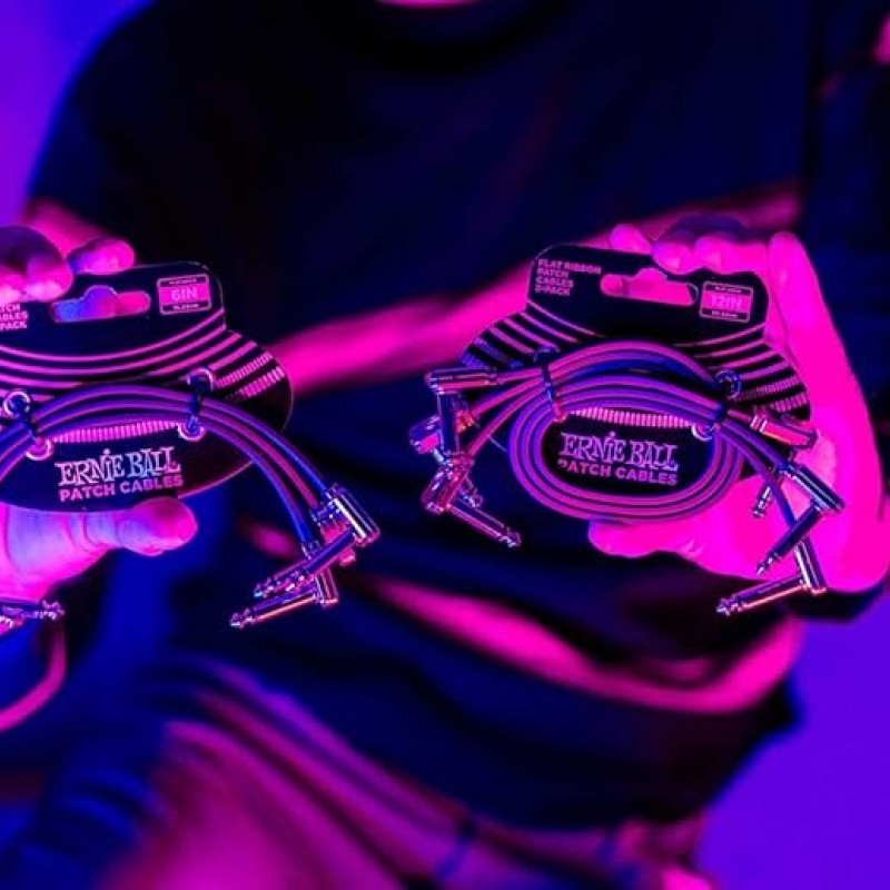 Ernieball 6387 Flat Ribbon Patch Cables Pedalboard Multi-Pack - White Ernieball 6387 Flat Ribbon Patch Cables Pedalboard Multi-Pack - White