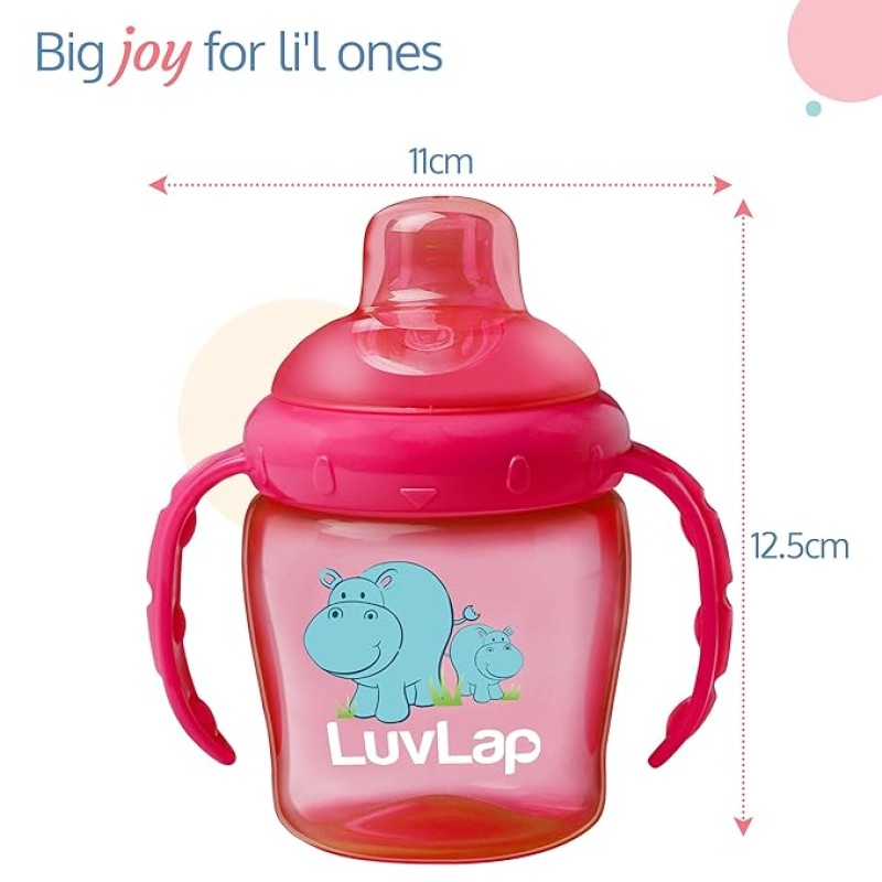 Luvlap Hippo Spout Sipper for Infant/Toddler, 225ml, Anti-Spill Sippy Cup with Soft Silicone Spout BPA Free, 6m+ (Pink) Luvlap Hippo Spout Sipper for Infant/Toddler, 225ml, Anti-Spill Sippy Cup with Soft Silicone Spout BPA Free, 6m+ (Pink)
