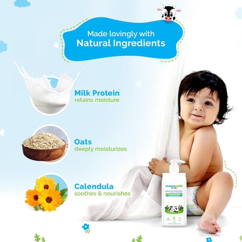 Mamaearth Milky Soft Body Lotion with Oats, Milk & Calendula - 400 ml