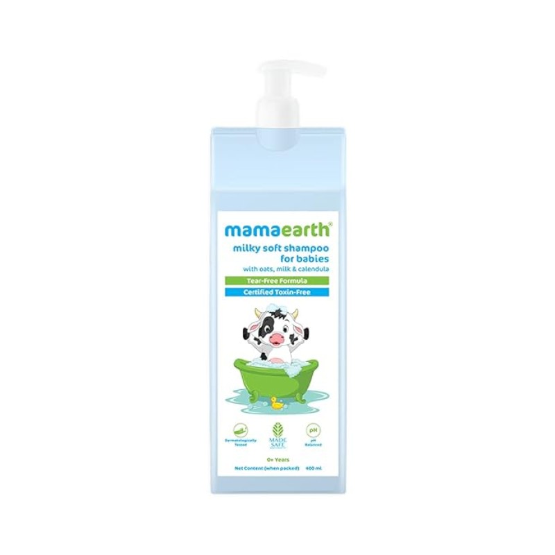 Mamaearth Milky Soft Shampoo For Babies - 400 ml | Infused with Oats, Milk and Calendula | Gently Cleanses Hair, Balances Scalp pH & Makes Hair Soft & Smooth Mamaearth Milky Soft Shampoo For Babies - 400 ml | Infused with Oats, Milk and Calendula | Gently Cleanses Hair, Balances Scalp pH & Makes Hair Soft & Smooth