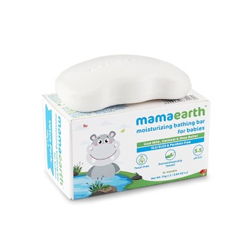 Mamaearth Moisturizing Baby Bathing Soap Bar, pH 5.5, with Goat Milk & Oatmeal. Pack of 2, 75gms Each Mamaearth Moisturizing Baby Bathing Soap Bar, pH 5.5, with Goat Milk & Oatmeal. Pack of 2, 75gms Each