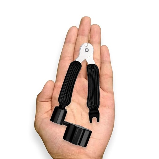 JUAREZ 3-In-1 Guitar String Winder And Cutter, Multifunctional Guitar String Pin Puller, Guitar Repairing and Adjustment Tool, Black (JRSW200BK)
