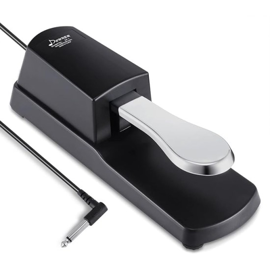 Juarez Piano Sustain Pedal, Keyboard Sustain Pedal for Digital Piano Electronic Keyboard MIDI Synthesizer, Sturdy Durable, with Polarity Switch