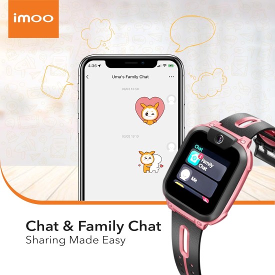 IMOO Watch Phone Z1 Kids Smart Watch, 4G Kids Smartwatch Phone with Long-Lasting Video & Phone Call, Kids GPS Watch with Real-time Locating & IPX8 Water-Resistance (Pink)