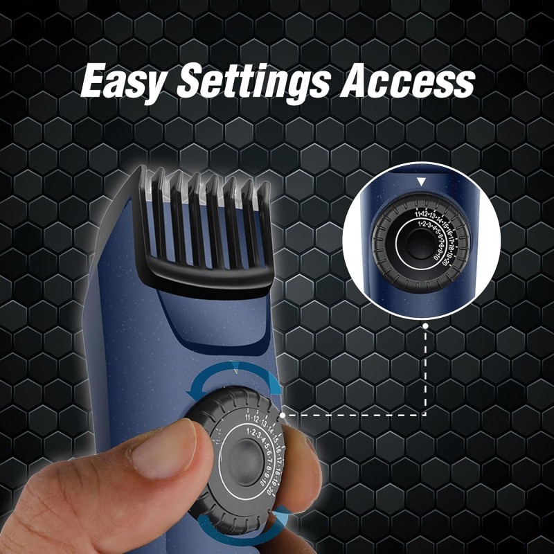 Kubra KB-1001 USB Fast charging, 90 min runtime, Adjustable 38 Length Setting, Ultra Sleek Beard Trimmer for Men (Blue) Kubra KB-1001 USB Fast charging, 90 min runtime, Adjustable 38 Length Setting, Ultra Sleek Beard Trimmer for Men (Blue)