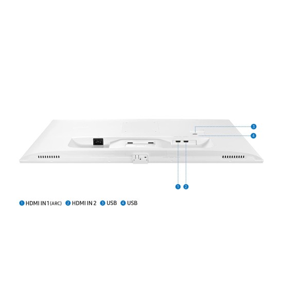 Samsung - Ls32Am501Nwxxl, 32 Inch (80 Cm) 1920 X 1080 Pixels, Led Smart Monitor with Netflix, YouTube, Prime Video and Apple Tv Streaming (White)
