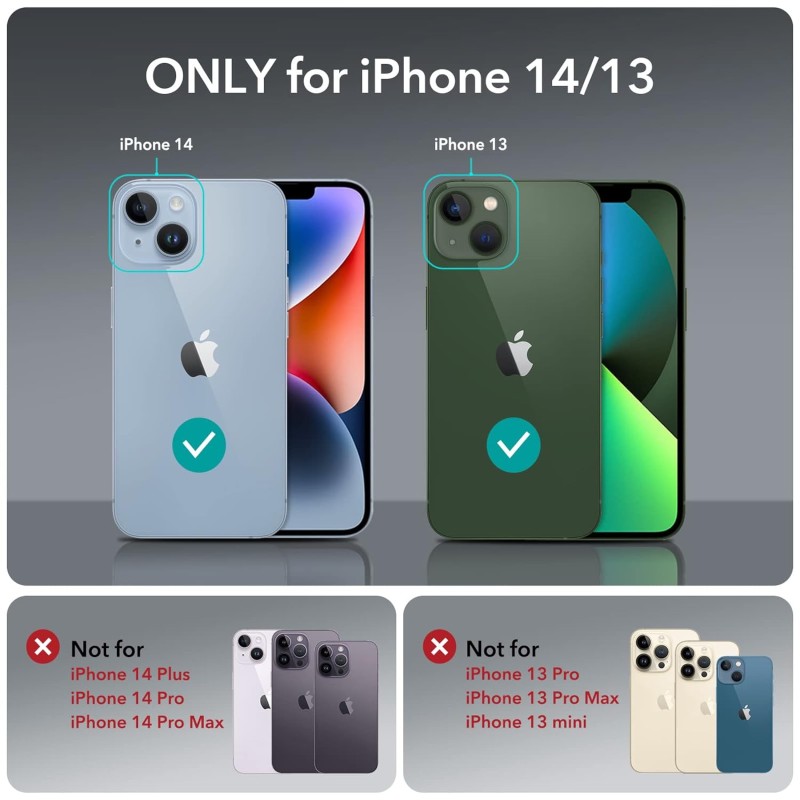 ESR for iPhone 13/14 Cover, Compatible with MagSafe, Scratch-Resistant, Thin and Slim, Classic Shockproof Military-Grade Protection, TPU, Magnetic Back Case, Clear ESR for iPhone 13/14 Cover, Compatible with MagSafe, Scratch-Resistant, Thin and Slim, Classic Shockproof Military-Grade Protection, TPU, Magnetic Back Case, Clear