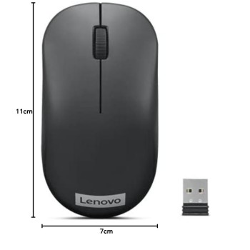 Lenovo 130 Wireless Compact Mouse, 1K DPI Optical sensor, 2.4GHz Wireless NanoUSB, 10m range, 3button(left,right,scroll) upto 3M left/right clicks, 10 month battery, Ambidextrous, Ergonomic GY51C12380