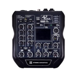 Xtreme Acoustics XAMX42 4 Channel Audio Mixer Interface with 192Khz Sampling Rate, Dual Track Recording, MP3 Input and 24Bit DSP FX Processor for Studio Youtube Recording, DJ Mixing, Karaoke Singing