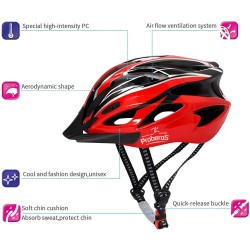 PROBEROS® Bicycle Helmet with Adjustable Lightweight Mountain Helmet for Cycling for Men and Women, Cycling Helmet(Red)