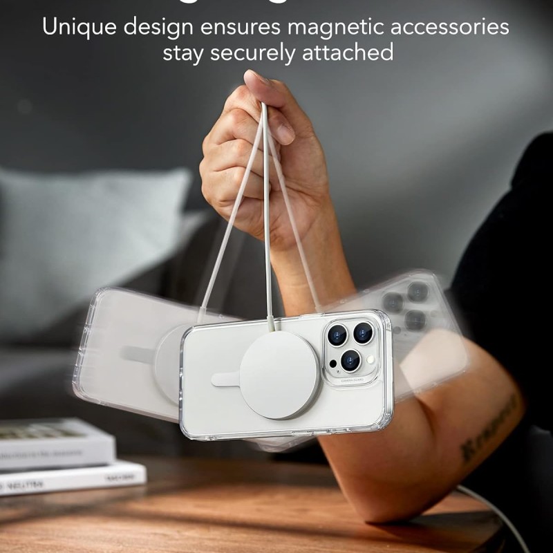 ESR Magnetic Ring 360, Compatible with MagSafe Sticker, Universal Magnetic Conversion Kit for iPhone 16/15/14/13/12/11/X Series, Galaxy Samsung and More, 2 Pack, MagSafe Accessories, White