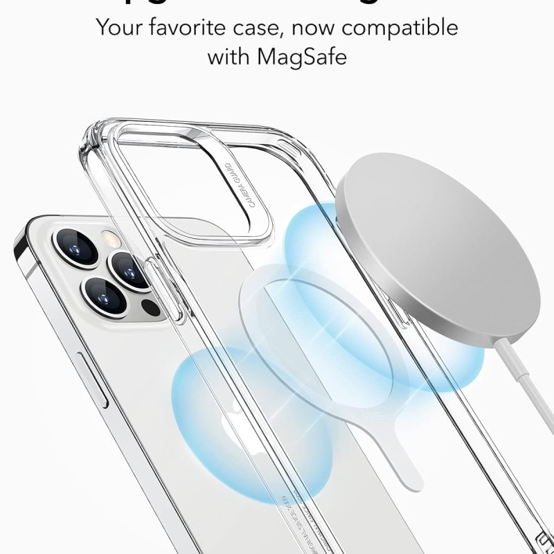 ESR Magnetic Ring 360, Compatible with MagSafe Sticker, Universal Magnetic Conversion Kit for iPhone 16/15/14/13/12/11/X Series, Galaxy Samsung and More, 2 Pack, MagSafe Accessories, White