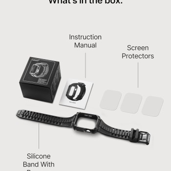 Fullmosa Watch Bands 44mm, Rugged iWatch Band Silicone with Screen Protector and Bumper Case for Men, Compatible with Apple Watch Series 6/5/4/SE 2nd Generation/SE (44mm, Black) Fullmosa Watch Bands 44mm, Rugged iWatch Band Silicone with Screen Protector and Bumper Case for Men, Compatible with Apple Watch Series 6/5/4/SE 2nd Generation/SE (44mm, Black)