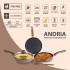 Nouvetta Andria Non-Stick Cookware Set of 5 peices(Dosa Tawa, Kadhai,Frying Pan, Glass Lid,Serving Spoon), Thickness of 3 mm, Black