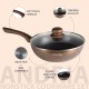 Nouvetta Andria Non-Stick Cookware Set of 5 peices(Dosa Tawa, Kadhai,Frying Pan, Glass Lid,Serving Spoon), Thickness of 3 mm, Black