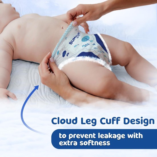 Bumtum Baby Diaper Pants, Medium Size, 72 Count, Double Layer Leakage Protection Infused With Aloe Vera, Cottony Soft High Absorb Technology (Pack of 1)