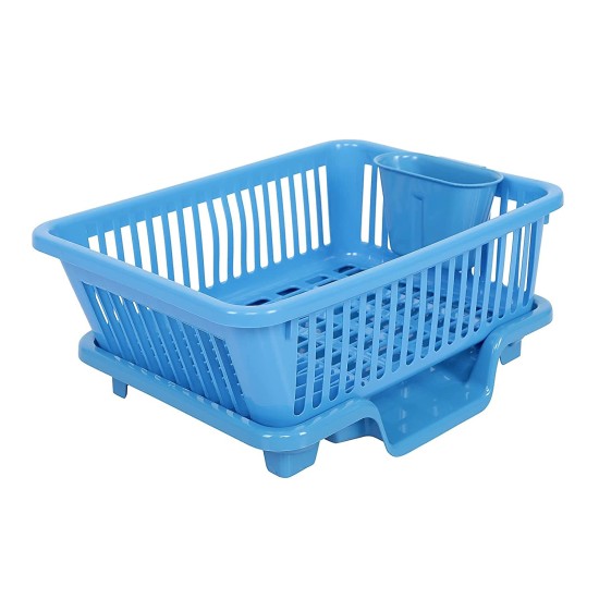 SIMPARTE Plastic Drainer Dish Rack for Kitchen Utensils Organizer, Drying Tray, Dish Drainer Basket