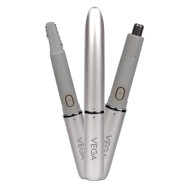 Vega EZY 2-in-1 Unisex Face/Body & Nose Trimmer, IPX 5 Water Resistant, Lightweight & Durable, Battery Operated Trimmer, for Men & Women, Body Trimmer Vega EZY 2-in-1 Unisex Face/Body & Nose Trimmer, IPX 5 Water Resistant, Lightweight & Durable, Battery Operated Trimmer, for Men & Women, Body Trimmer