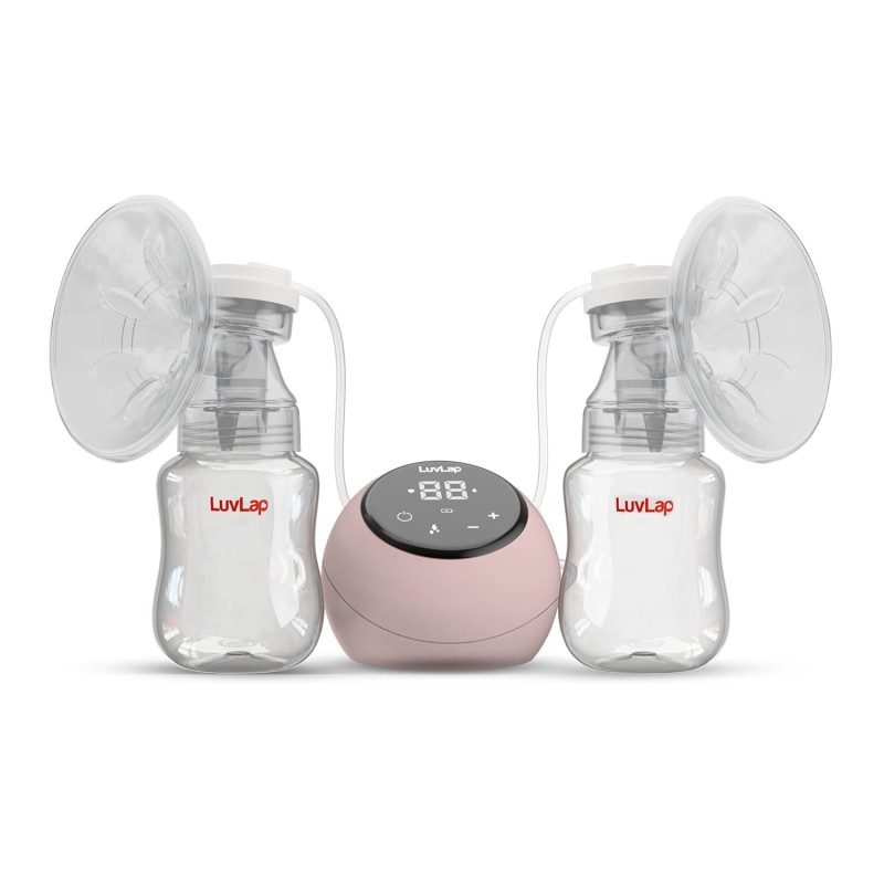 LuvLap Adore Double Electric Breast Pump with Dual Mode, 2 Phase - Stimulation & Expression, Soft Silicone Cushion, Rechargeable Battery, Single Breast Pump Electrical, BPA Free LuvLap Adore Double Electric Breast Pump with Dual Mode, 2 Phase - Stimulation & Expression, Soft Silicone Cushion, Rechargeable Battery, Single Breast Pump Electrical, BPA Free