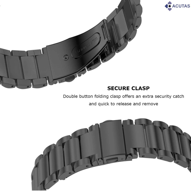 ACUTAS 22mm Stainless Steel Metal Strap Chain Band Compatible For Noise ColorFit Pro 3 | NoiseFit Endure | Noise ColorFit Ultra 2 Buzz | ColorFit NAV | Colourfit Nav+ | Noisefit Active | Colourfit Ultra (Black ) ACUTAS 22mm Stainless Steel Metal Strap Chain Band Compatible For Noise ColorFit Pro 3 | NoiseFit Endure | Noise ColorFit Ultra 2 Buzz | ColorFit NAV | Colourfit Nav+ | Noisefit Active | Colourfit Ultra (Black )