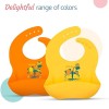 LuvLap Silicone Baby Bib for Feeding & Weaning Babies & Toddlers, Waterproof, Washable & Reusable, Non Messy Easy Cleaning, No Bad Odour, Adjustable Neckline with Buttons