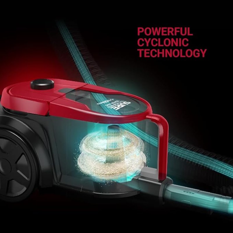 Eureka Forbes SuperVac 1600 Watts Powerful Suction,bagless Vacuum Cleaner with cyclonic Technology,7 Accessories,1 Year Warranty,Compact,Lightweight & Easy to use (Red) 1 Liter HEPA Filter 1 Piece Eureka Forbes SuperVac 1600 Watts Powerful Suction,bagless Vacuum Cleaner with cyclonic Technology,7 Accessories,1 Year Warranty,Compact,Lightweight & Easy to use (Red) 1 Liter HEPA Filter 1 Piece