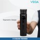 Vega Men X3 Beard Trimmer For Men With Quick Charge, 90 Mins Run-time, Waterproof, For Cord & Cordless Use And 40 Length Settings, (VHTH-24) Black