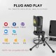 MAONO AU-PM461TS Condenser USB Mic for PC, YouTube Recording, Gaming, Podcasting. All-in-one Microphone Kit with Mic Gain, Metal Pop Filter, and Shock Mount, Black