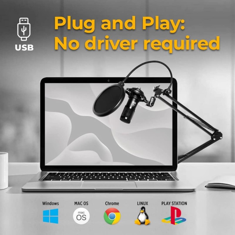 ZHIZUKA Condenser USB Microphone Set V8 Sound Card Mixer Amplifier Voice Changer Audio Interface | Singing Smule Live Streaming Podcast Broadcasting (3.5 Mm Mic + Sound Card, Black) ZHIZUKA Condenser USB Microphone Set V8 Sound Card Mixer Amplifier Voice Changer Audio Interface | Singing Smule Live Streaming Podcast Broadcasting (3.5 Mm Mic + Sound Card, Black)