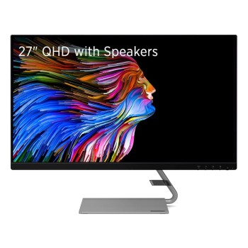 Lenovo Q-Series - Q27Q-1L, 27 Inch (68.6 Cm) 2560 X 1440 Pixels 2K Qhd IPS Led Monitor | 2X3W Speakers, 99% Srgb, 75Hz, AMD Freesync, Hdmi, Natural Low Blue Light, Artery (Iron Grey)