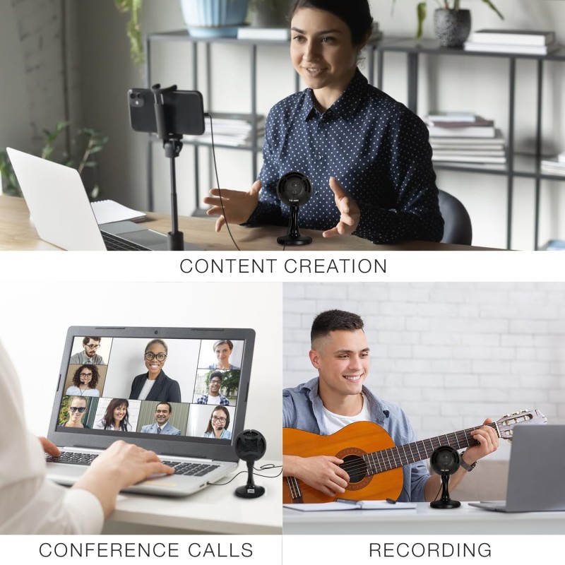 JBL Commercial CSUM06 Mini USB Unidirectional Microphone for Content Creation, Conference Calls, Presentations & Online Classes (Black)