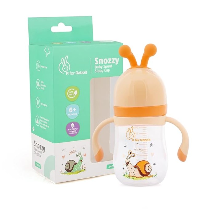 R for Rabbit Snozzy Baby Spout Sippy Cup Bottle 240 ML Soft Silicon Spout for Baby | Kids of 6 Months + R for Rabbit Snozzy Baby Spout Sippy Cup Bottle 240 ML Soft Silicon Spout for Baby | Kids of 6 Months +