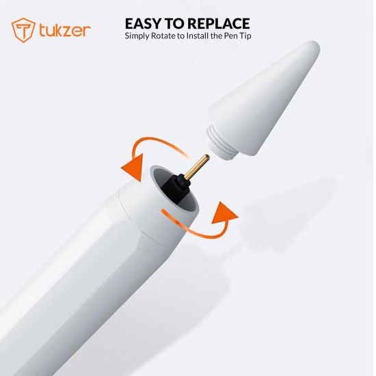 Tukzer 5-Replacement Tip Compatible with Tukzer Stylus Pen for iPad Palm Rejection, 2nd Gen Compatible for (2018-2021) iPad 6/7/8/9 Gen; iPad Pro(11/12.9") iPad Mini (5,2021) iPad Air 3rd Gen(TZ-TIP1)