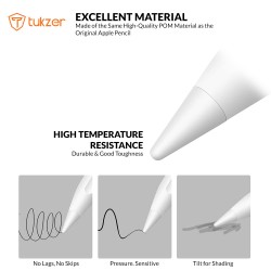 Tukzer 5-Replacement Tip Compatible with Tukzer Stylus Pen for iPad Palm Rejection, 2nd Gen Compatible for (2018-2021) iPad 6/7/8/9 Gen; iPad Pro(11/12.9") iPad Mini (5,2021) iPad Air 3rd Gen(TZ-TIP1)