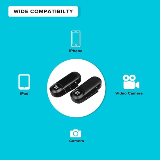 Xtreme Acoustics XAWL303 UHF Wireless Single Channel Collar Microphone for Mobile and Camera Recording with Monitoring for YouTube, Singing, Vlogging, Recording