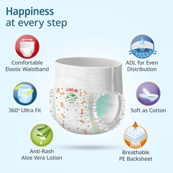 LuvLap Pant Style Baby Diapers, Small (S), 78 Count, For babies of Upto 4-8Kg with Aloe Vera Lotion for rash protection, with upto 12hr protection, Diapers LuvLap Pant Style Baby Diapers, Small (S), 78 Count, For babies of Upto 4-8Kg with Aloe Vera Lotion for rash protection, with upto 12hr protection, Diapers