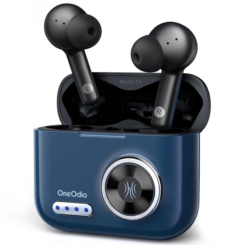 OneOdio F2 True Wireless Earbuds with Noise Cancelling Mic, 48Hours Playtime, 10 mm Neodymium Speaker for Deep Bass & HD Stereo Sound, Bluetooth 5.0, IPX5 Waterproof, Blue(F2) OneOdio F2 True Wireless Earbuds with Noise Cancelling Mic, 48Hours Playtime, 10 mm Neodymium Speaker for Deep Bass & HD Stereo Sound, Bluetooth 5.0, IPX5 Waterproof, Blue(F2)