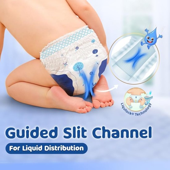 Bumtum Baby Diaper Pants with Double Leakage Protection - 9 to 14 Kg (186 Count, Large)