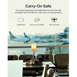 Belkin 20000 mAh Power Bank | Super Fast Charging | USB Type-C Input PD Port | 15W Charging for iPhone Series (16, 16 Pro Max), Samsung Galaxy, Google Pixel & More | 2 Years Warranty | Black