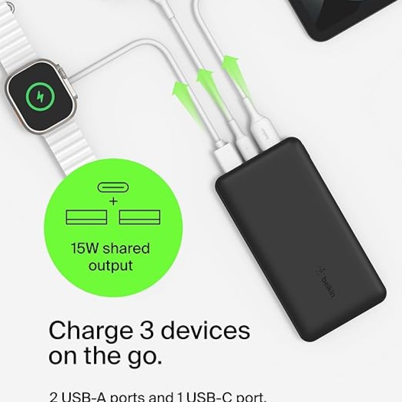 Belkin 20000 mAh Power Bank | Super Fast Charging | USB Type-C Input PD Port | 15W Charging for iPhone Series (16, 16 Pro Max), Samsung Galaxy, Google Pixel & More | 2 Years Warranty | Black Belkin 20000 mAh Power Bank | Super Fast Charging | USB Type-C Input PD Port | 15W Charging for iPhone Series (16, 16 Pro Max), Samsung Galaxy, Google Pixel & More | 2 Years Warranty | Black