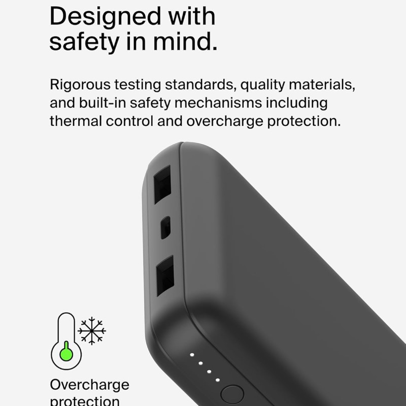 Belkin 20000 mAh Power Bank | Super Fast Charging | USB Type-C Input PD Port | 15W Charging for iPhone Series (16, 16 Pro Max), Samsung Galaxy, Google Pixel & More | 2 Years Warranty | Black Belkin 20000 mAh Power Bank | Super Fast Charging | USB Type-C Input PD Port | 15W Charging for iPhone Series (16, 16 Pro Max), Samsung Galaxy, Google Pixel & More | 2 Years Warranty | Black