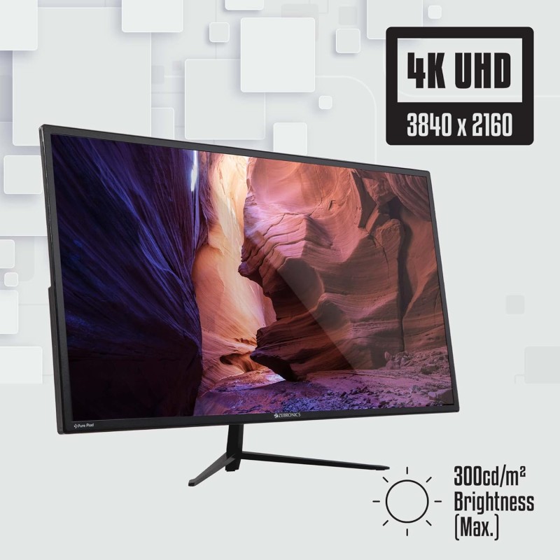 Zebronics Zeb-A28Uhd 4K UHD 3840 X 2160 Pixels, 28 Inch (71.7 Cm) Monitor with 2X Dp Input, Dual Hdmi, 300Cd/M Sq, 1.07B Color, Built-in Speaker, Earphone Jack, 16:9 Ratio and Wall Mountable (Black) Zebronics Zeb-A28Uhd 4K UHD 3840 X 2160 Pixels, 28 Inch (71.7 Cm) Monitor with 2X Dp Input, Dual Hdmi, 300Cd/M Sq, 1.07B Color, Built-in Speaker, Earphone Jack, 16:9 Ratio and Wall Mountable (Black)