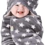 OYO BABY Blankets New Born Babies | Pack of 1, Super Soft Baby Wrapper Baby Sleeping Bag for Boys,Girls, Babies (76cm x 70cm, 0-6 Months, Fleece, skin friendly, Star Grey)