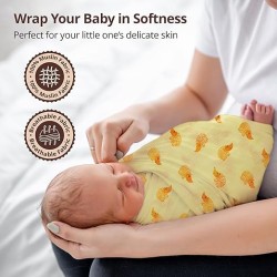 LuvLap 100% Cotton Muslin Baby Swaddle Set, Baby Towel, Size-120cm x 100cm (47"x39"), Dots Hearts Print, 0-18 Month+, Printed Mulmal Muslin Swaddle Wrap for New Born, Pack of 3