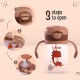 LuvLap Baby Bite Resistant Soft Silicone Straw Sipper Cup with Handle, with Weighted Straw, Sippy Cup with Anti Spill Lock, BPA Free, 6m+, 300 ml, Brown