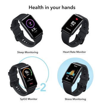 (Refurbished) Honor Watch ES (Black, 4.16cm (1.64 Inch) AMOLED Touch Display) 95 Workout Modes, Automatic Workout Recognition, 12 Animated Workout Courses, Fast Charge, SpO2, Stress, Sleep Monitor, Watch Face Store