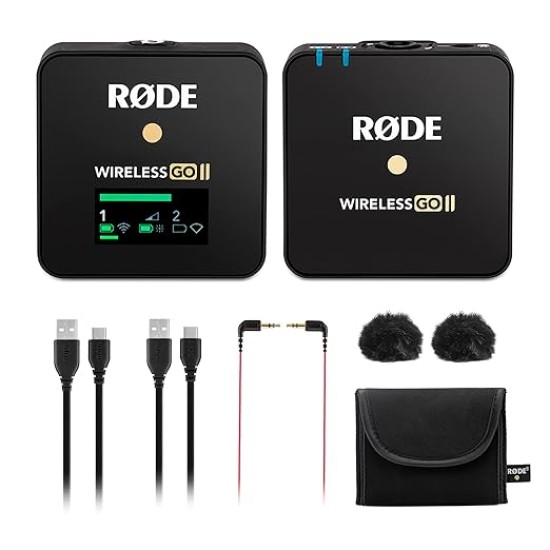 Rode Wireless GO II Single Channel Wireless Microphone System, Black 